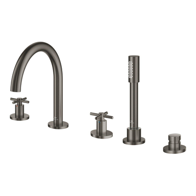 Grohe Atrio 5-gats badrandcombinatie hard graphite geborsteld