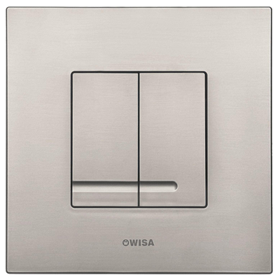Wisa XS Plaque de commande - carrée - 16x16x1 - double chasse - plastique - nickel brossé