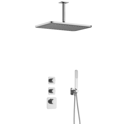 Hotbath Gal IBS40 regendoucheset inbouw - 2 functies - 15cm plafondarm - 27cm rechthoekige hoofddouche - chroom