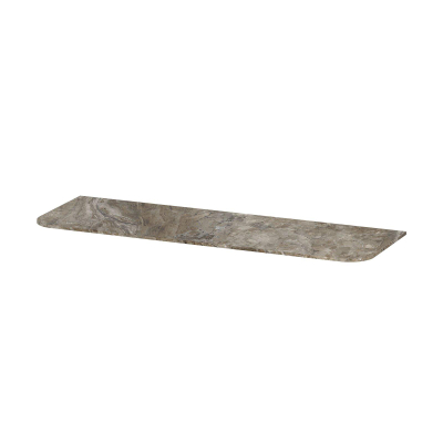 INK Concept R Plan vasque - 140x45x1.2cm - pour meuble bas arrondi - Céramique - Earth glossy