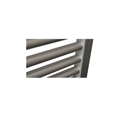 Sanicare HVS Elektrische Radiator - 111.8x60cm - 730W - met afstandsbediening - thermostaat - chroom - rechtsonder - inox look (zilver)