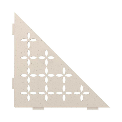Schluter Shelf-E-S1 planchet - 21x21x0.5cm - inbouw - Driehoek - Perforatie: Floral - gecoat Ivoor