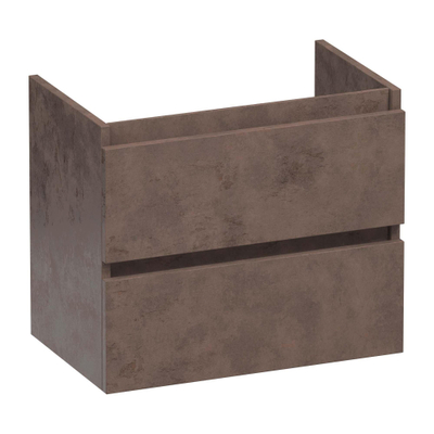 BRAUER Joy wastafelonderkast ondiep - 60x39x50cm - 2 softclose lades - greeploos - 1 sifon uitsparing - Erosion