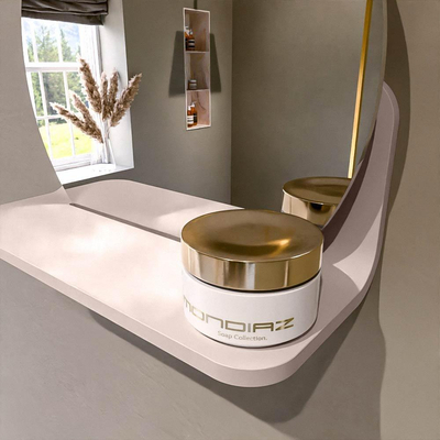 Mondiaz SPOT Miroir de salle de bains - rond 30cm - tablette miroir - couleur Rosee