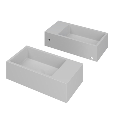 INK Versus Lavabo - 36x18x9cm - vasque gauche - 0 trous de robinet - polystone blanc mat