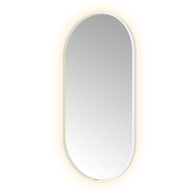 Hotbath &MORE Spiegel Oval - 60x120cm - direct en indirect LED - spiegelverwarming - dimbaar - met afstandsbediening - mat wit