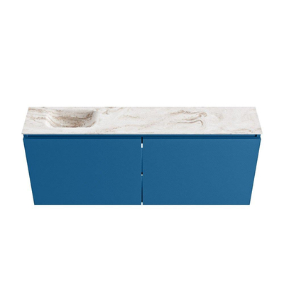 MONDIAZ TURE-DLUX 120cm toiletmeubel Jeans. EDEN wastafel Frappe positie links. Met 1 kraangat.