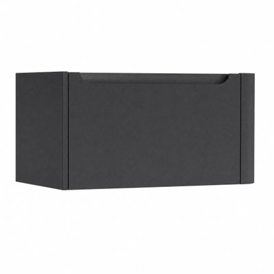 H&R Badmeubelen Juice Meuble sous lavabo - 80x45x40cm - angle droit arrondi - 1 tiroir - poignée intégrée - anthracite mat