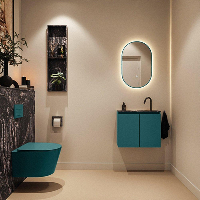 MONDIAZ TURE-DLUX 60cm toiletmeubel Smag. EDEN wastafel Lava positie midden. Met 1 kraangat.
