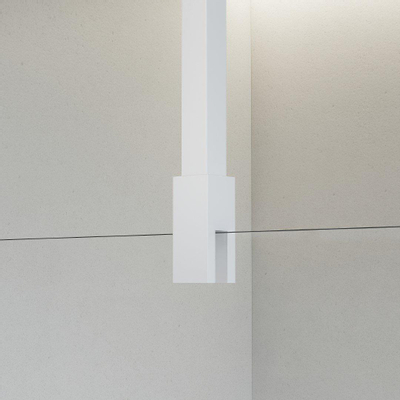FortiFura Galeria Douche à l'italienne - 100x200cm - Clair - Bras plafond - Blanc mat