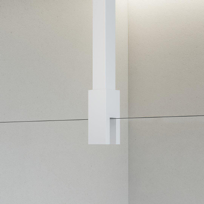 Fortifura Galeria Douche à l'italienne - 140x200cm - Clair - Bras plafond - Blanc mat