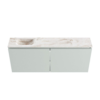 MONDIAZ TURE-DLUX 120cm toiletmeubel Greey. EDEN wastafel Frappe positie links. Met 1 kraangat.