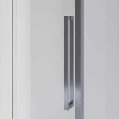 BRAUER Season cabine de douche - 100x80x200cm - porte coulissante - verre transparent - réversible - revêtement de verre - inox