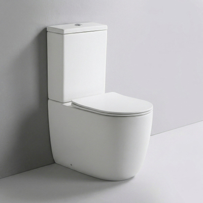 QeramiQ Dely Swirl Staand Toilet - zonder spoelrand - geberit spoelsysteem - slim zitting - mat wit
