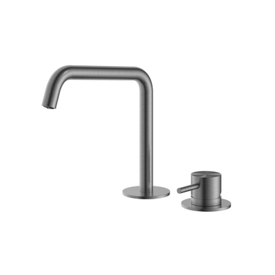 Hotbath Archie Wastafelmengkraan - 2 gats - zonder waste BGP - PVD - geborsteld gunmetal (antraciet)