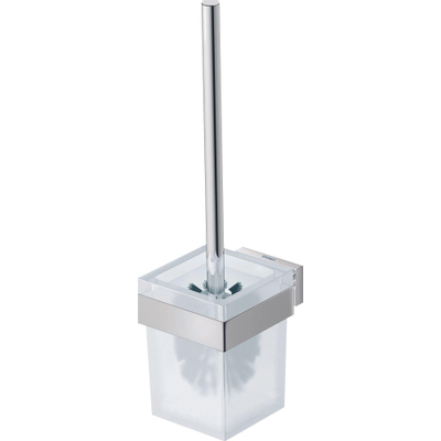 Duravit Karree ensemble balai WC avec verre mat modèle mural chrome