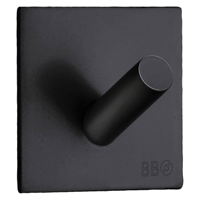 Smedbo Beslagsboden Handdoekhouder - 4.5x4.5x3.2cm - zelfklevend - RVS Mat Zwart