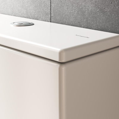 Hansgrohe EluPura Original S duoblok 640 met horizontale uitgang AquaChannel Flush met opbouw reservoir en toiletzitting wit