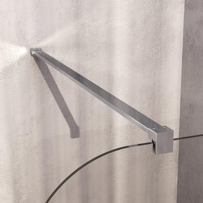 BRAUER Orion Paroi de douche à l'italienne - 100x200cm - verre transparent - revêtement en verre - Chrome brillant
