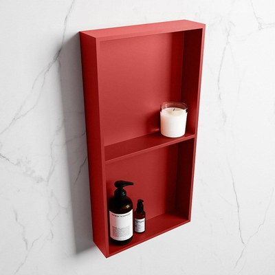 Mondiaz Easy nis 29.5x59.5x8cm - inbouw/opbouw - 2 open vakken - Solid surface - Fire