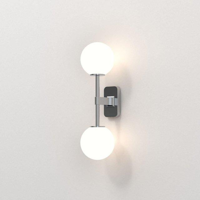 Astro Tacoma Twin Applique / Plafonnier - 230V - IP44 - bulbeux - verre blanc - chrome