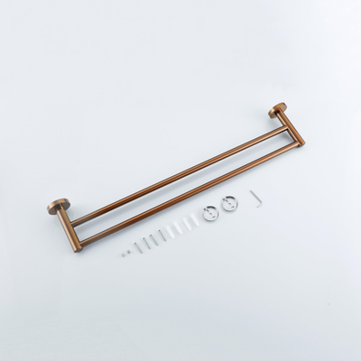 FugaFlow Eccelente Acces Porte-serviettes - double - rond - Cuivre brossé PVD (Cuivre)