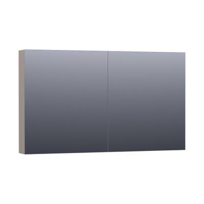 BRAUER Impress Deluxe spiegelkast - 120x70x15cm - interne en externe verlichting - 2 dubbelzijdige spiegeldeuren - mat taupe