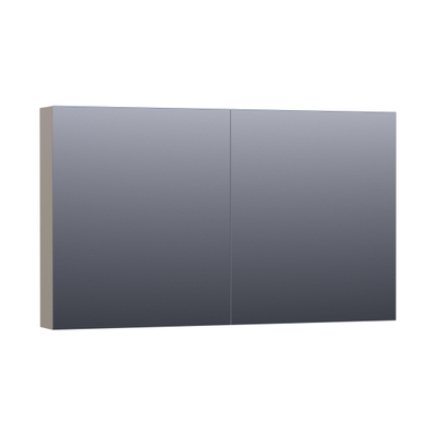 Saniclass Dual Armoire de toilette 119x70x15cm éclairage intégré rectangulaire 2 portes pivotantes MDF Taupe mat