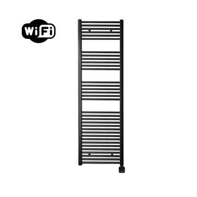 Sanicare HPW Elektrische Radiator - 172x45cm - 920W - wifi - thermostaat - zwart - rechtsonder - mat zwart