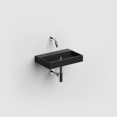 Clou Mini Wash Me lave-mains 38x24cm sans trou de robinet et sans bonde Céramique Noir mat