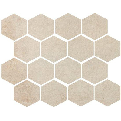 Cercom Residence Carrelage mosaïque - 25x30cm - 9,5mm - rectifié - Porcellanato - Cream (Crème)