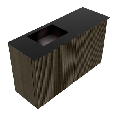 Mondiaz JOYA 70cm meuble de toilette - couleur Shadow - Vasque FAYE position Gauche Sans trou de robinet couleur Urban
