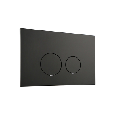 FugaFlow Metal Plaque de commande - pour réservoir Geberit UP320 - 24.4x16.2cm - dualflush - boutons ronds - métal - Noir mat