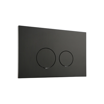 Plaque de commande QeramiQ Push avec support pour blocs de toilette - pour réservoir encastré Geberit UP320 - double chasse - boutons ronds - plastique - incluant 12 blocs de toilette - noir mat