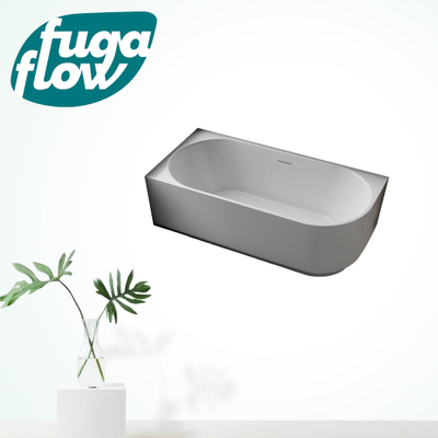 FugaFlow Eccelente Anta half vrijstaand hoekbad - links - 170x80x58cm - met afvoer - acryl - mat wit