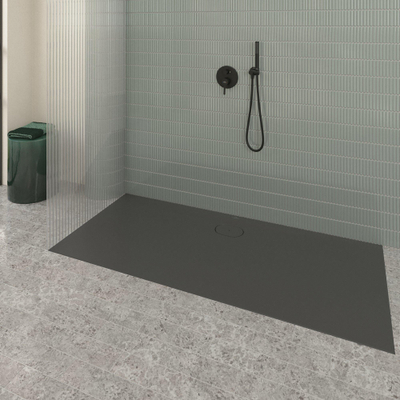 Villeroy & Boch Ecora douchebak - 180x80x3.5cm - afvoer lange zijde - anthracite (antraciet)