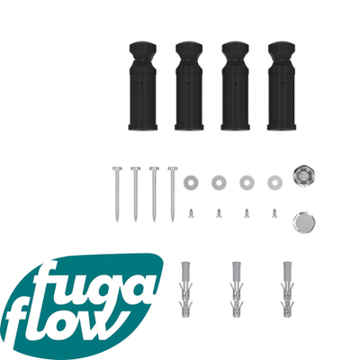 FugaFlow Eccelente Acces ophangset set van 4 inclusief bevestingsmaterialen zwart