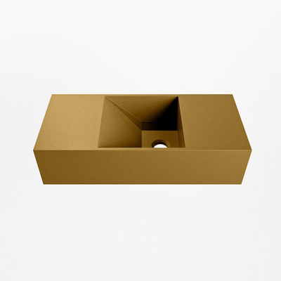 Mondiaz TYNE Lave-mains - 50x23x12cm - vasque à droite - sans trous de robinet - solid surface - Oro