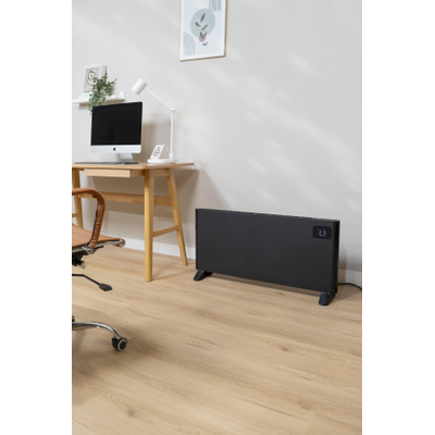 Eurom Alutherm Chauffage électrique 92x45.8cm - IP24 - 2000watt - wifi - sol/mural - horizontal - métal noir mat