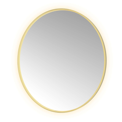 Hotbath &MORE Spiegel Round - diameter 120cm - direct en indirect LED - spiegelverwarming - dimbaar - met afstandsbediening - PVD - geborsteld messing goud