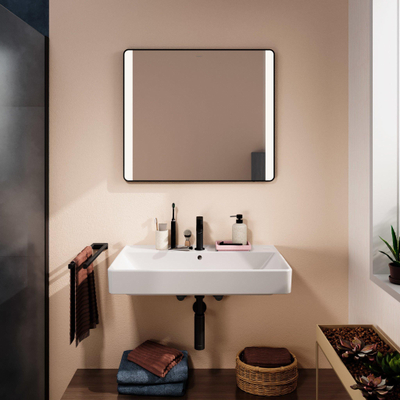 Hansgrohe Xanuia Q Wastafel/Fontein - 80x48cm - inbouw - 1 kraangat - met overloop - glans wit
