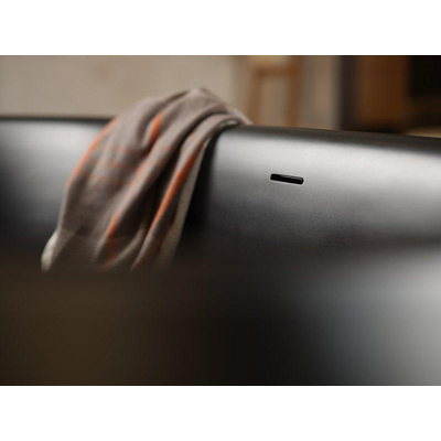 Plieger Kansas Vrijstaand bad - 180x80x60cm - met slotoverloop - met af- en overloopgarnituur - met poten - acryl - mat zwart