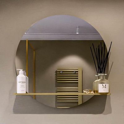Mondiaz SPOT Miroir de salle de bains - rond 70cm - tablette miroir - couleur Oro