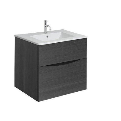 Crosswater Glide II Wastafelonderkast - 50x45x52cm - 2 lades - greeploos - steelwood (hout)