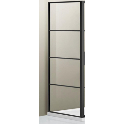 Marenza Bellini Paroi latérale - 90x200cm - lignes de cadre extérieur - anti-calcaire - noir mat
