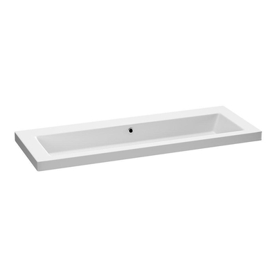 BRAUER Foggia Meubelwastafel - 120x46x5cm - overloop - 1 wasbak - zonder kraangaten - mineraalmarmer - mat wit