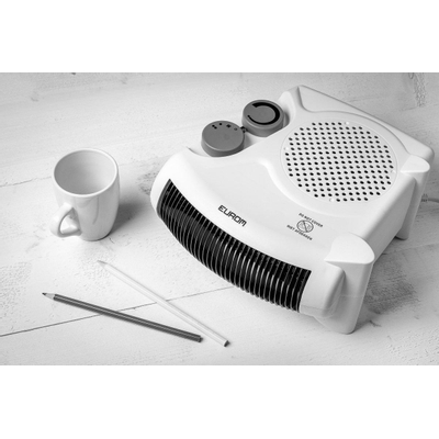 Eurom VK 2001 Chauffage soufflant 2000 watts position debout couchée 12x24x24.7cm Blanc