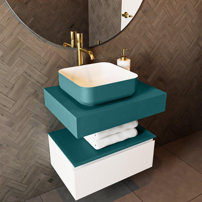Mondiaz TOP 46 Topblad - 40x41x12cm - geschikt voor afdekplaat - Solid surface - Smag
