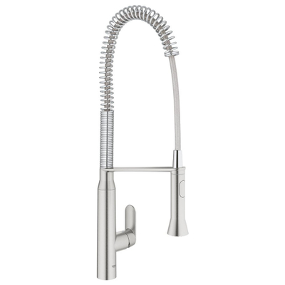 Grohe K7 Keukenkraan - hoog - 2 straalsoorten - met profesionele handdouche - Brushed Supersteel (RVS)