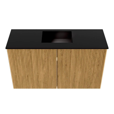 Mondiaz JOYA 70cm meuble pour WC - couleur Chêne - Lavabo FAYE position Milieu 1 trou de robinet couleur Urban.